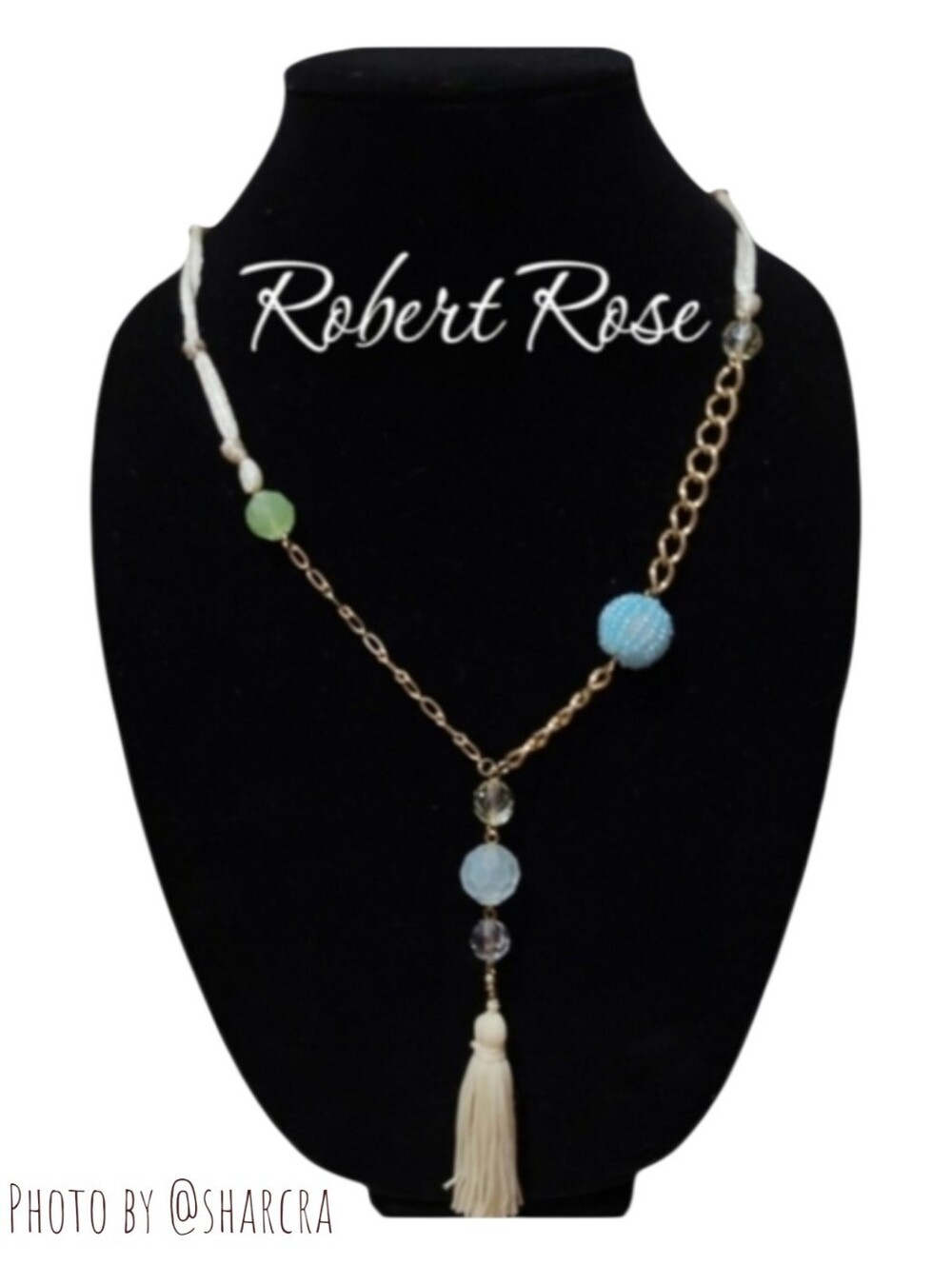 Robert Rose Disco Faceted Beaded Knot Cord Tassel Necklace Women's contemporary